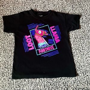 Fortnite Llama 90s Boys Short Sleeve Graphic T-Shirt, Sizes 10-12, Boy's, Black
